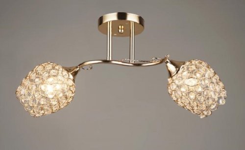 Люстра потолочная двухрожковая Мелодия Света Е27 Золото фото Люстра потолочная двухрожковая Мелодия Света Е27 Золото картинка